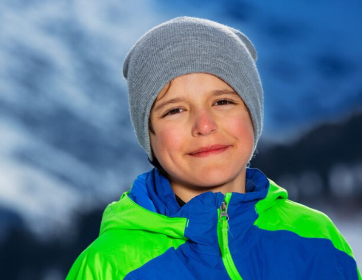 10 year old boy in winter coat